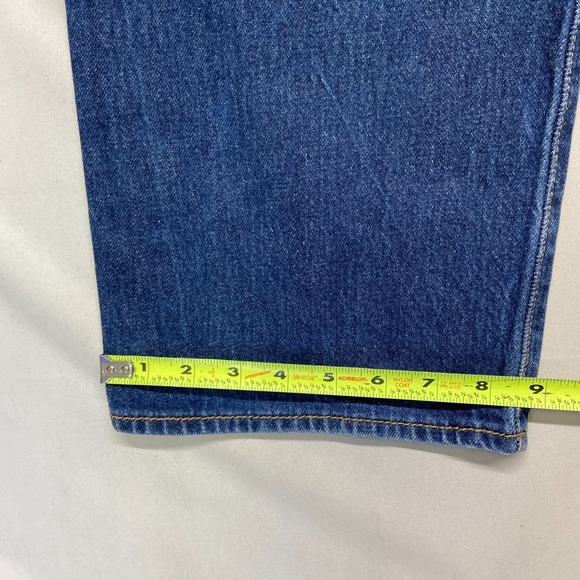 Levi's 501 Original Fit Jeans Mens 42x32 Dark Blue Denim Straight Leg Stretch - Picture 6 of 11